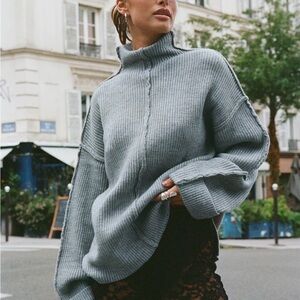 Princess Polly Lachlynn Oversized Knit Sweater in Charcoal Marle